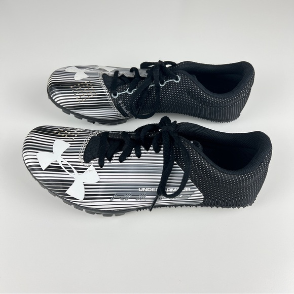 Under Armour Kick Sprint Spike Track Running Racing Shoe Striped Women’s 8.5 - Picture 1 of 8